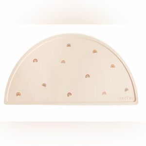 Mushie Cream Ground Colorful Rainbows Silicone Placemat